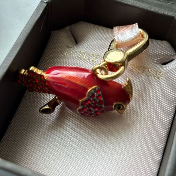 Juicy Couture Red and Gold Bird Brooch - Picture 2 of 9